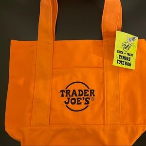 Trader Joe's Orange Canvas Tote Bag mini Halloween
